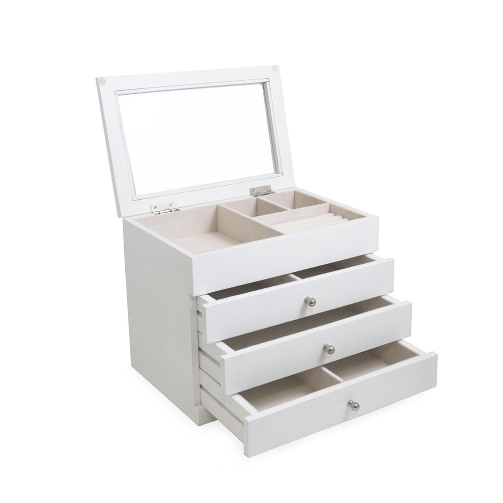 Kelly Multi-Level Jewelry Box, White