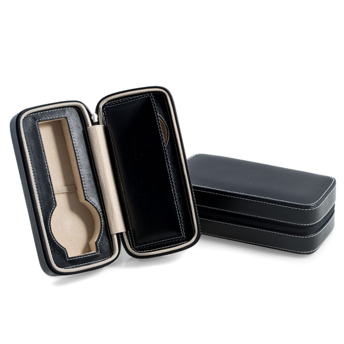 Davidson Leather Double Watch Travel Case