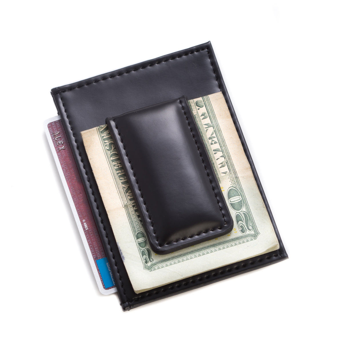 Cooper leather money clip & wallet with ID