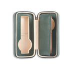 Davidson Leather Double Watch Travel Case in Hunter Green