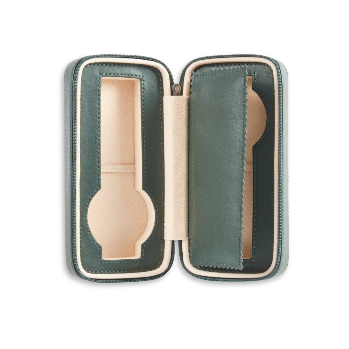 Davidson Leather Double Watch Travel Case in Hunter Green