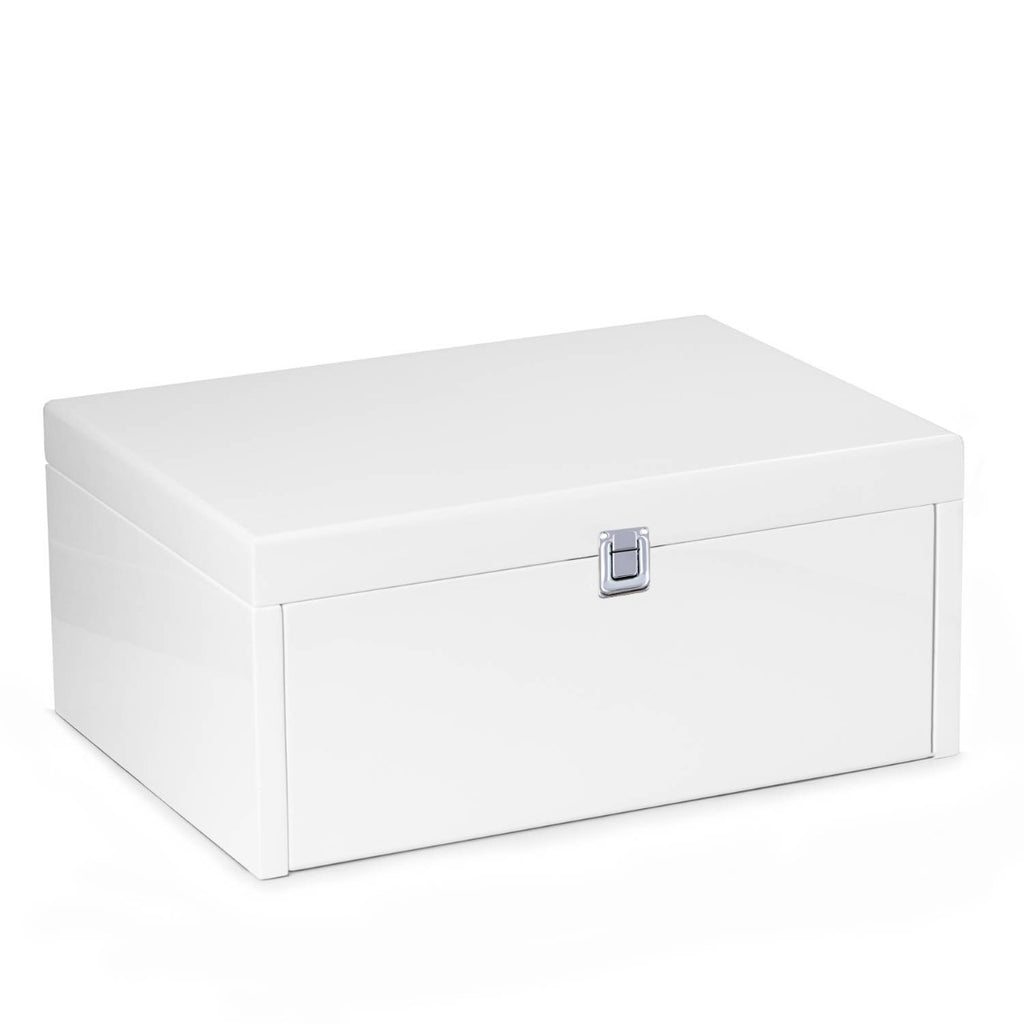 Leighton White Lacquer Jewelry Chest