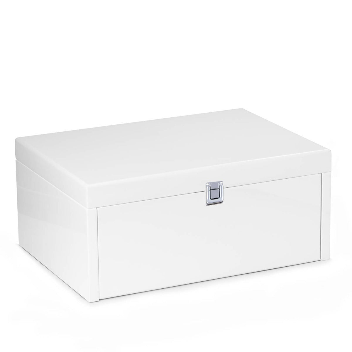 Leighton White Lacquer Jewelry Chest