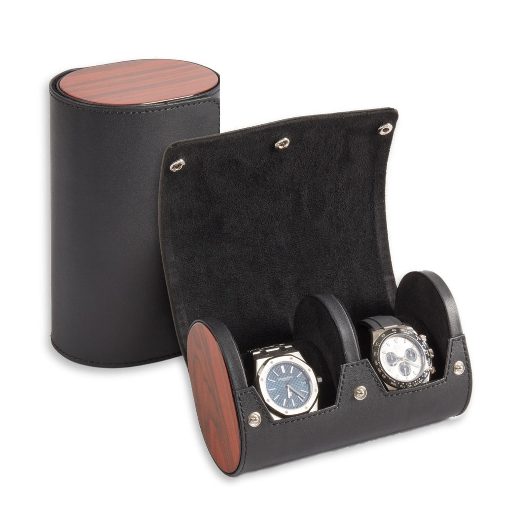 Radford Two Watch Case in Black Leather