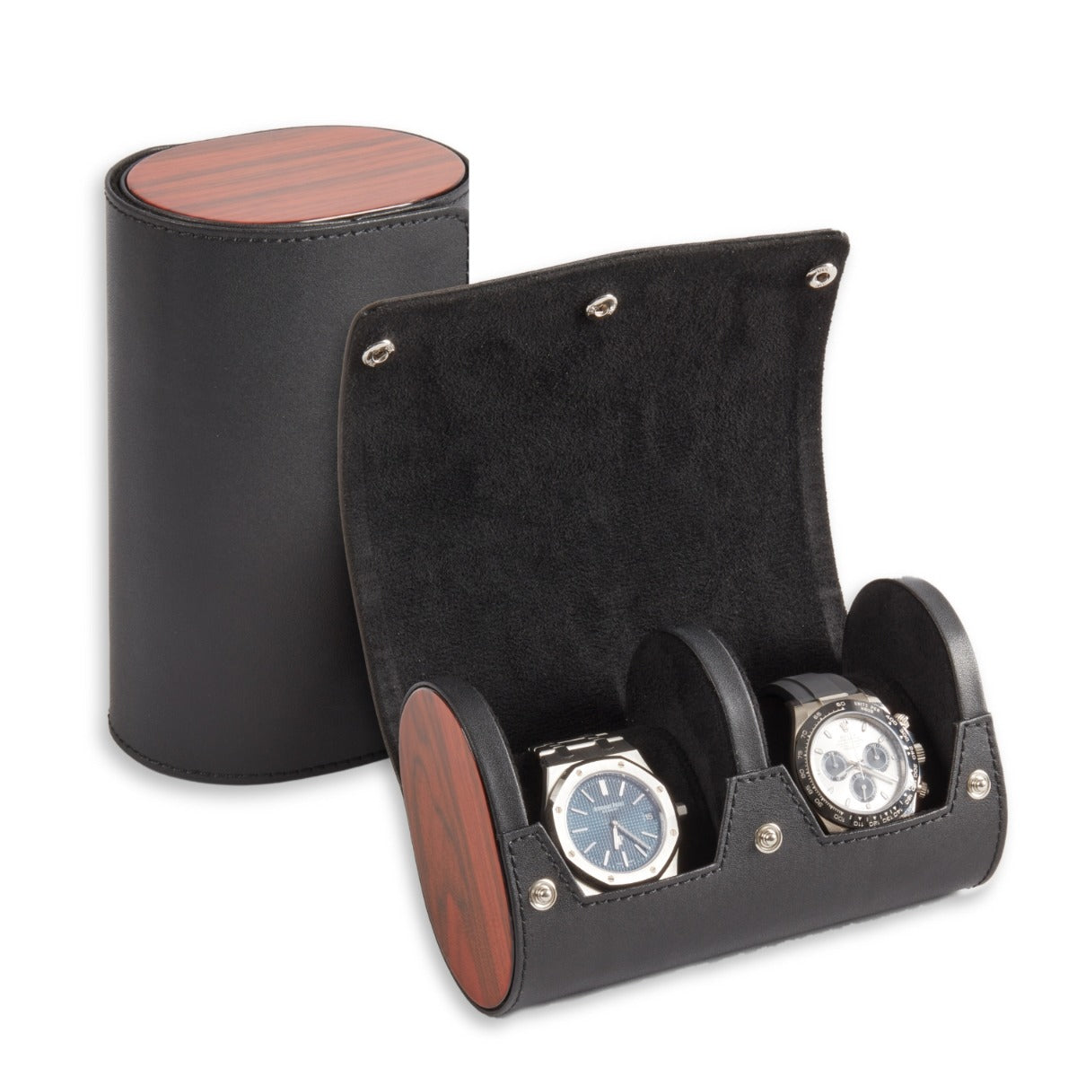 Radford Two Watch Case in Black Leather