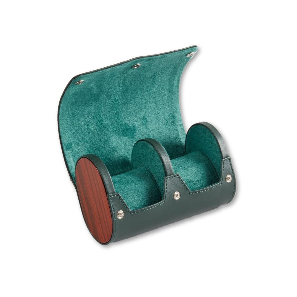 Radford Two Watch Case in Hunter Green Leather