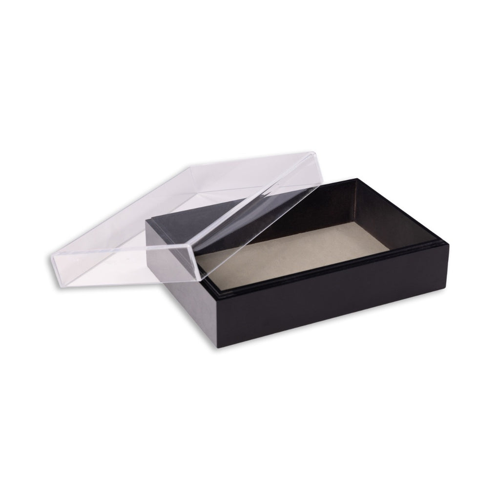 Arno Valet Box with Acrylic Lid, Black