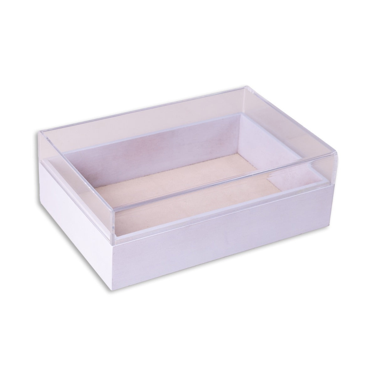 Arno Valet Box with Acrylic Lid, White