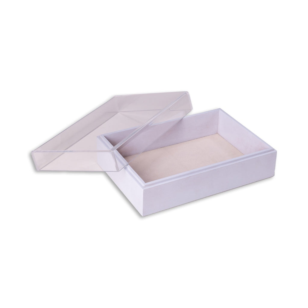 Arno Valet Box with Acrylic Lid, White