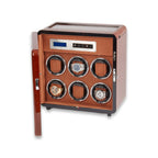 Monty Six Watch Winder and Four watch Storage Burlwood Finish