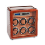 Monty Six Watch Winder and Four watch Storage Burlwood Finish