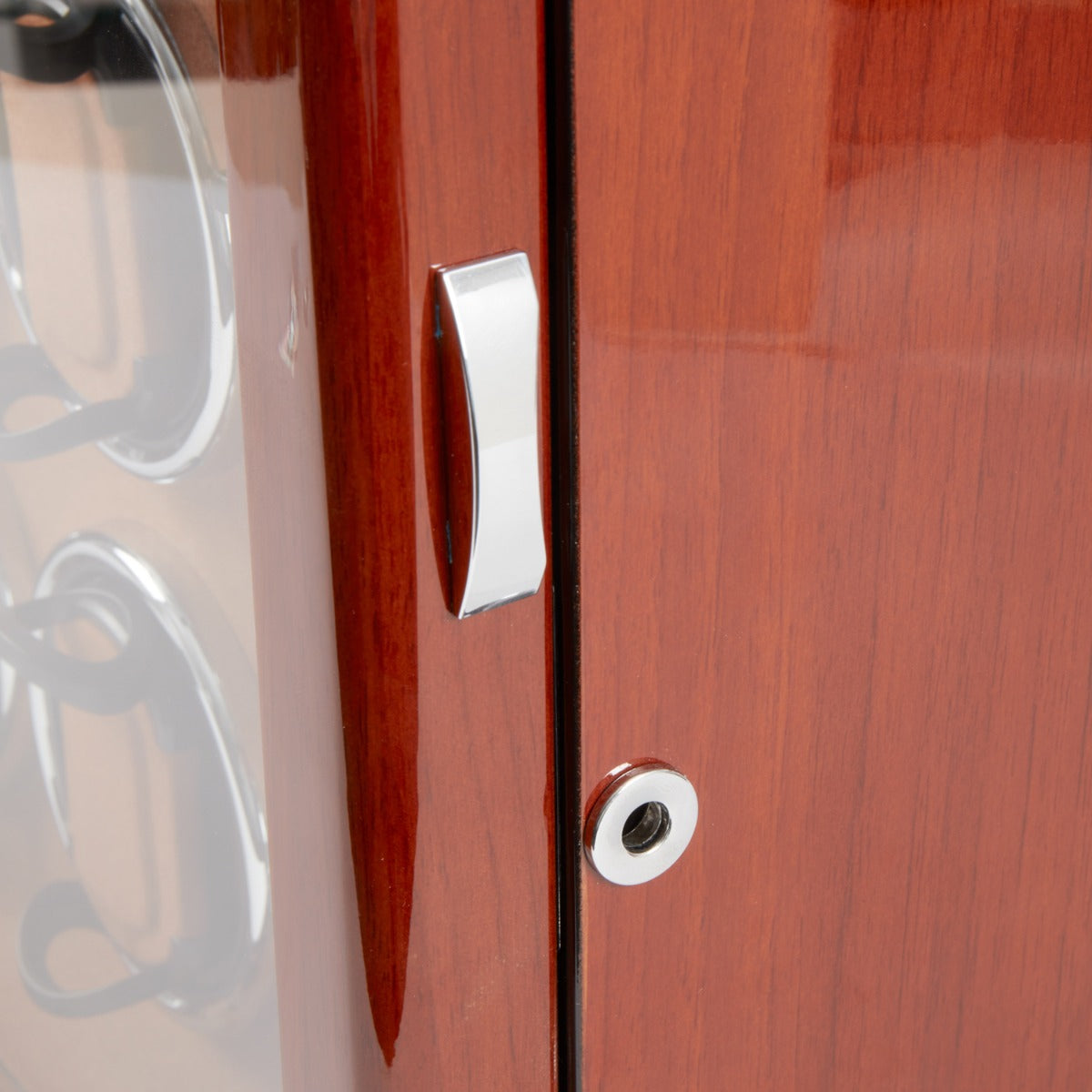 Monty Six Watch Winder and Four watch Storage Burlwood Finish