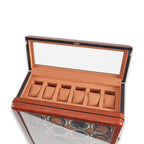 Monty Twelve Watch Winder and Six Watch Storage, Burlwood Finish