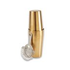 Boston Shaker in Brushed Gold with Strainer