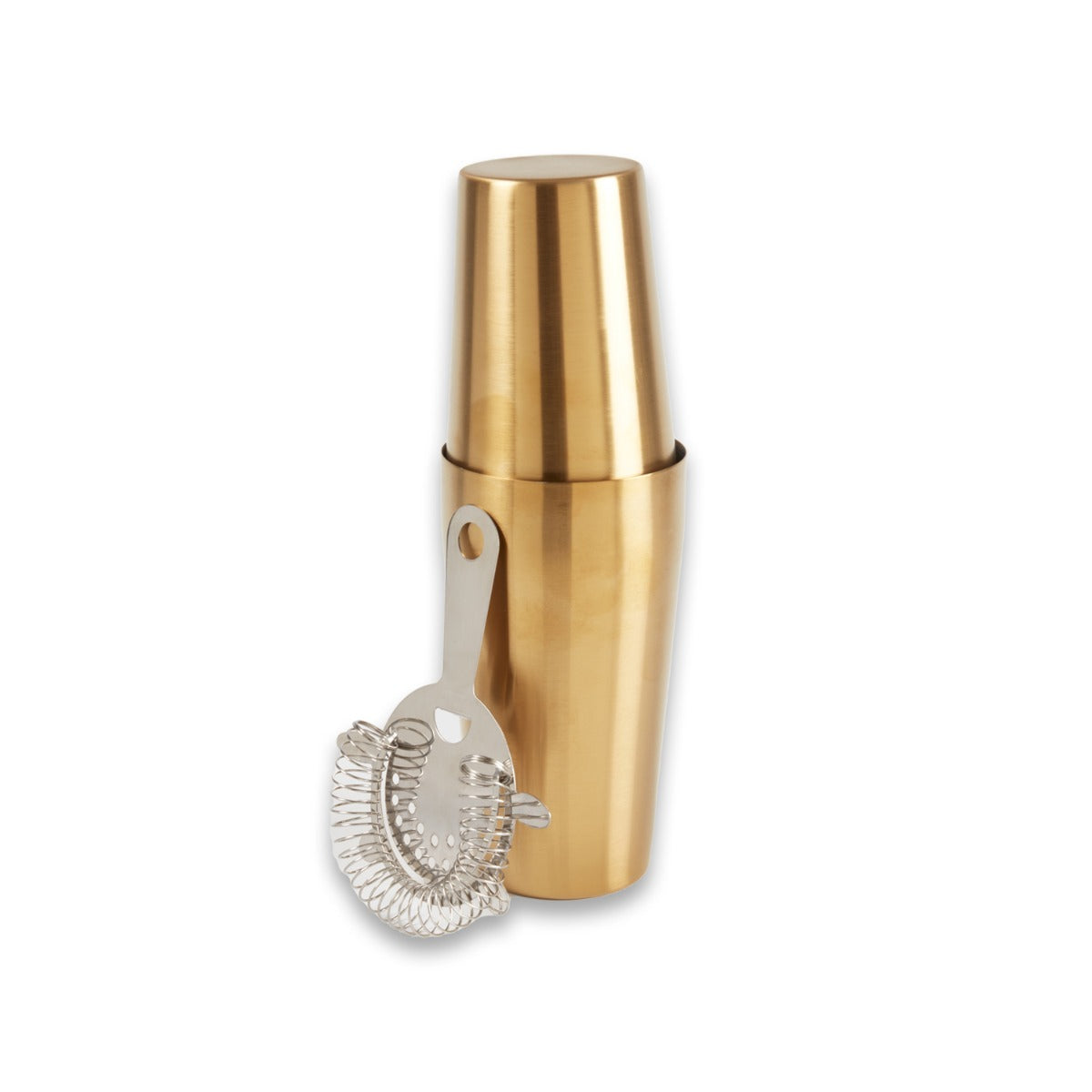 Boston Shaker in Brushed Gold with Strainer