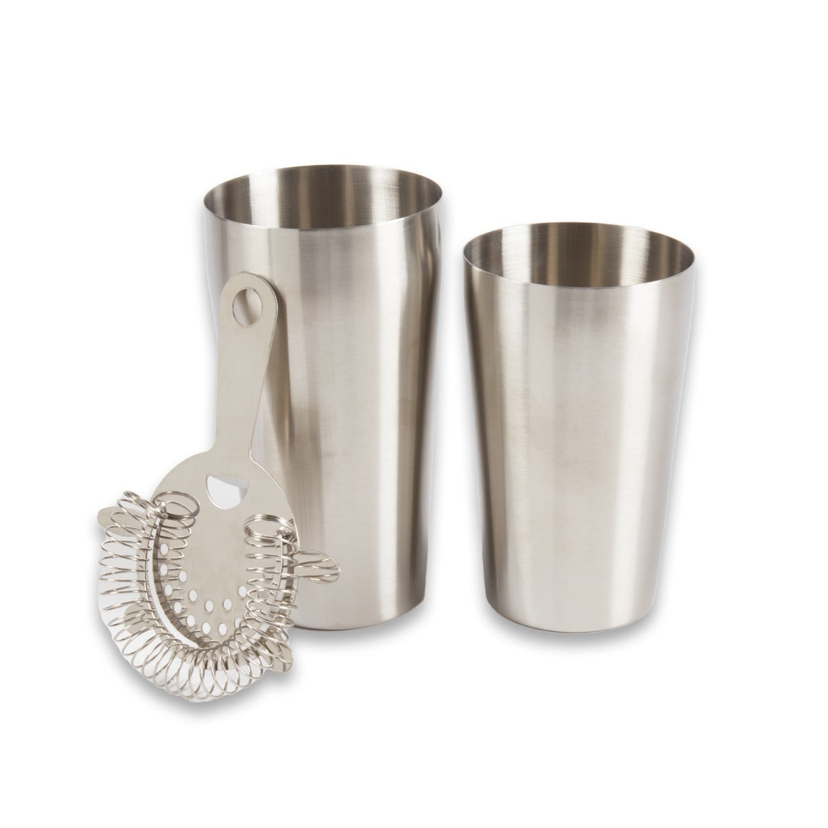 Boston Shaker in Brushed Stainless Steel with Strainer