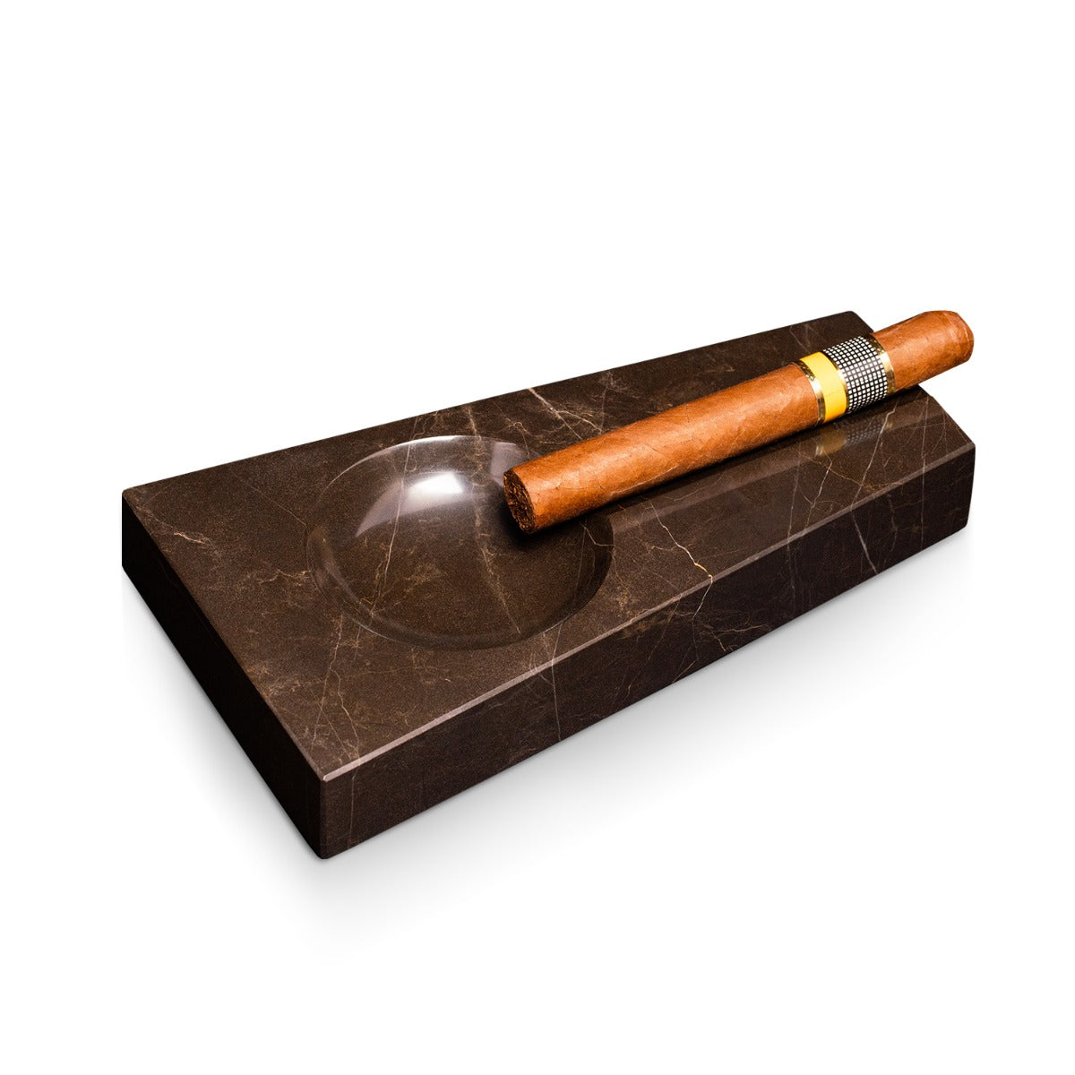 Marble Single Cigar Ashtray, Brown