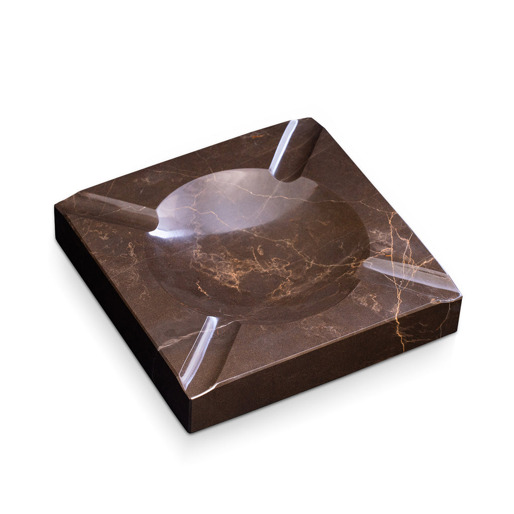 Marble Four Cigar Ashtray, Brown