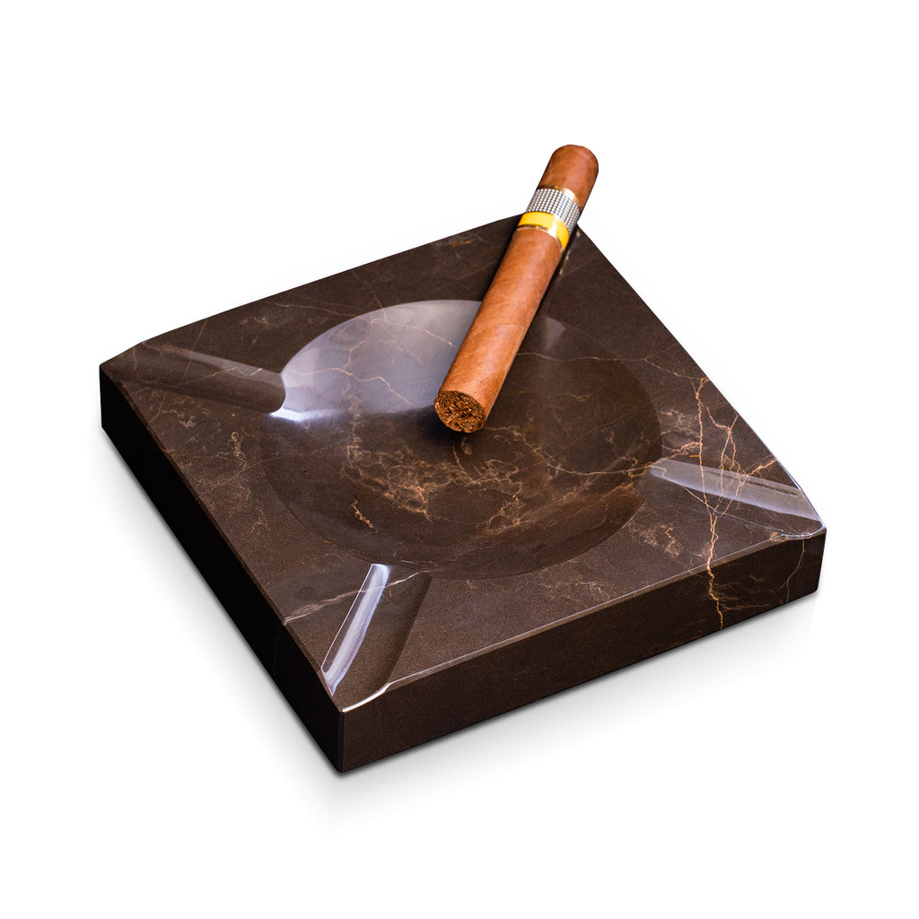Marble Four Cigar Ashtray, Brown