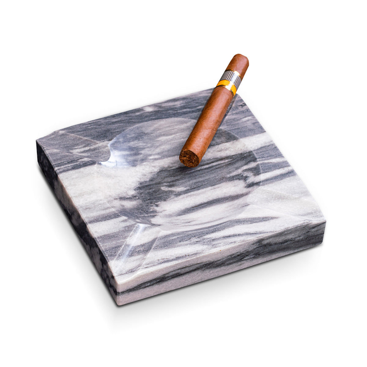 Marble Four Cigar Ashtray, Gray