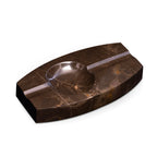 Marble Double Cigar Ashtray, Brown