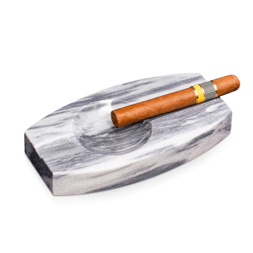 Marble Double Cigar Ashtray, Gray