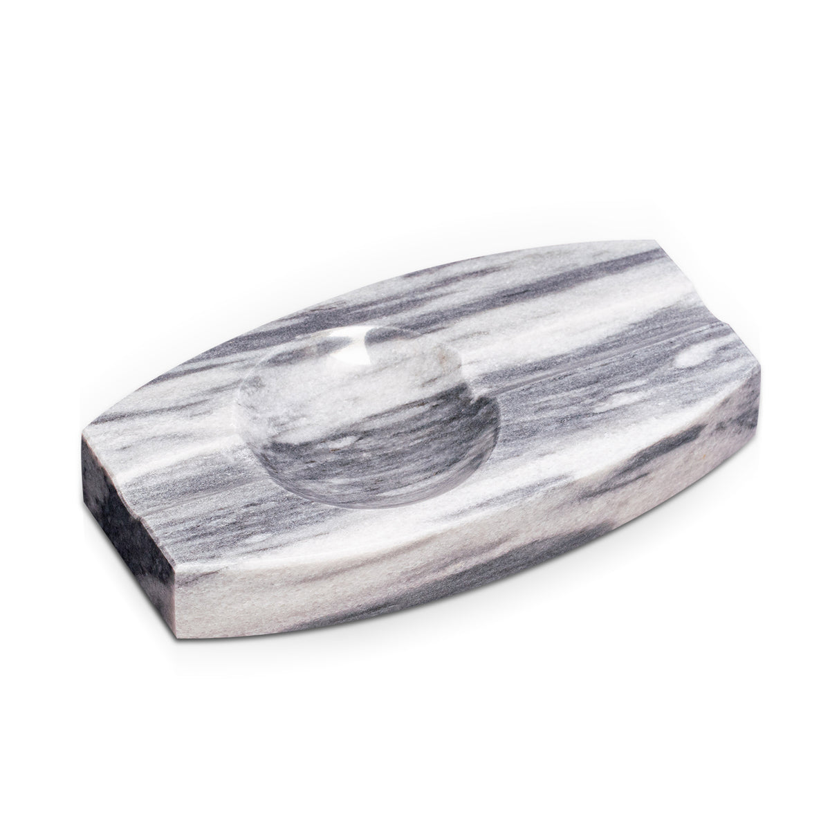 Marble Double Cigar Ashtray, Gray