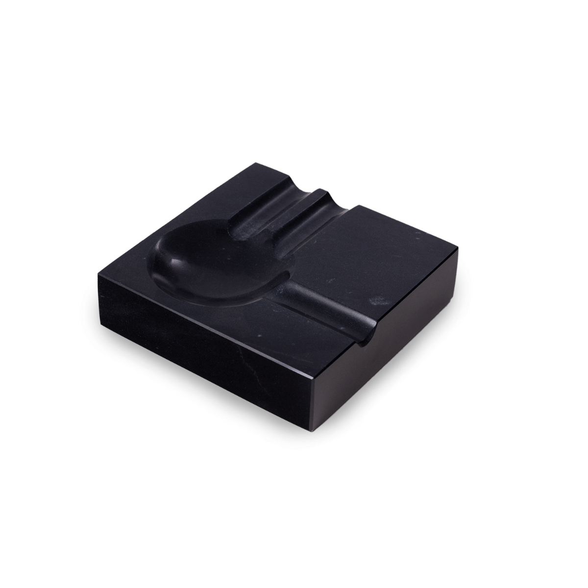 Dylan Two Cigar Marble Ashtray, Black