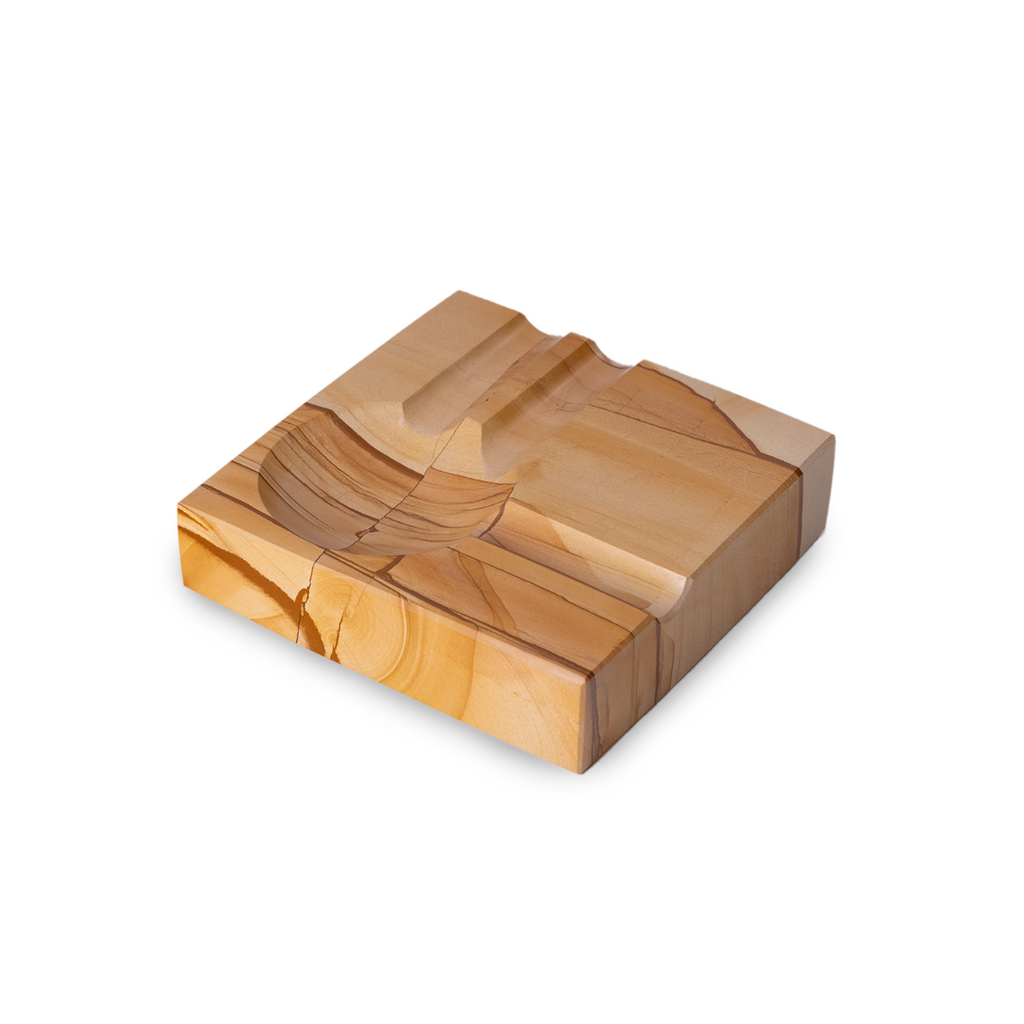 Dylan Two Cigar Marble Ashtray, Natural