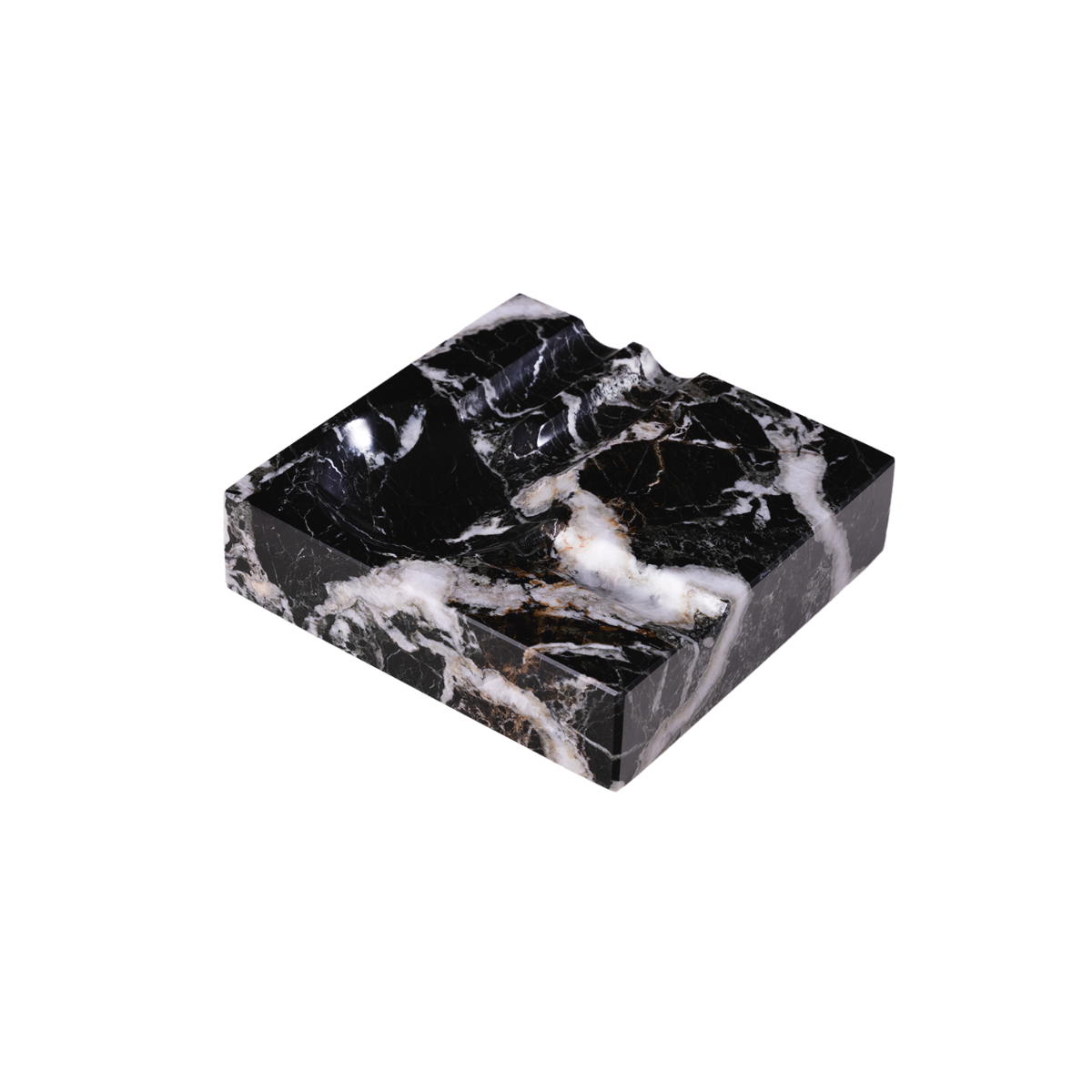 Dylan Two Cigar Marble Ashtray, Zebra