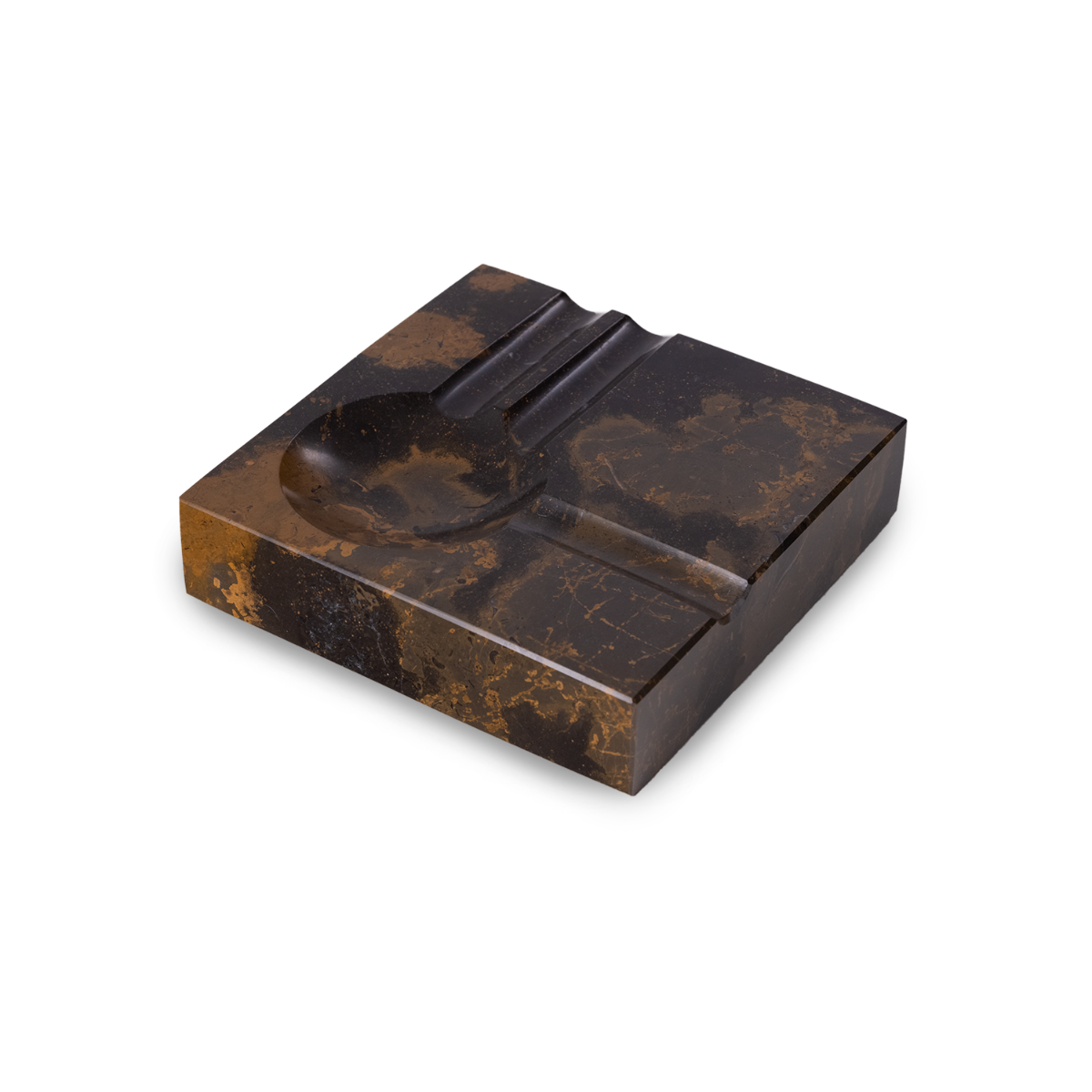 Dylan Two Cigar Marble Ashtray, Brown