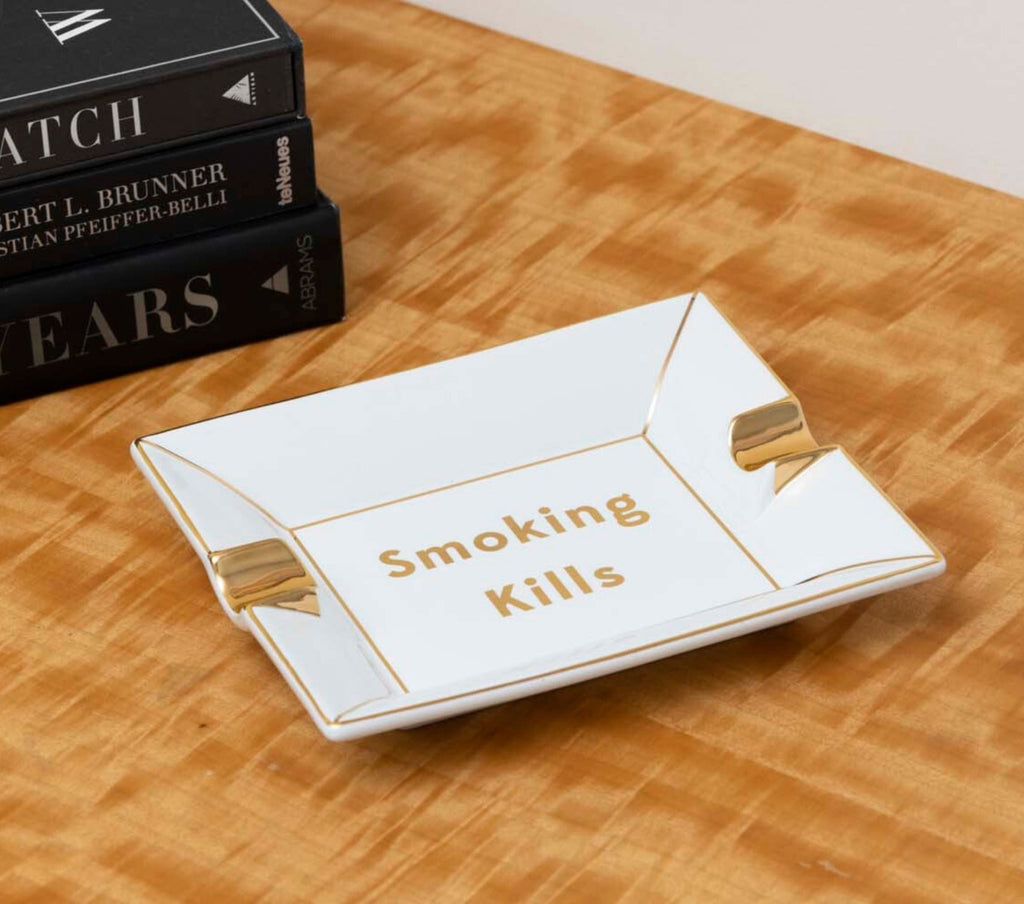 Smoking Kills Porcelain Ashtray Catchall