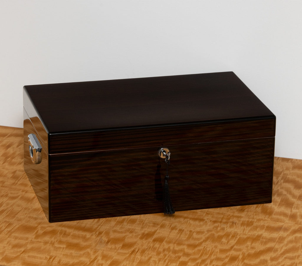 Panama Walnut High Lacquered 200 Cigar Humidor with Spanish Cedar Lining