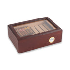 Havana Walnut 75 Cigar Humidor with Glass Viewing Top and Spanish Cedar Lining