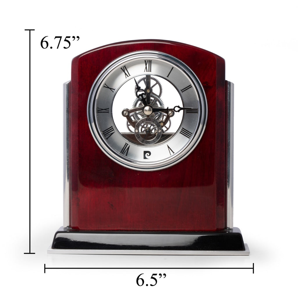 Chelsea  Lacquered Mahogany Wood Skeleton Movement Clock