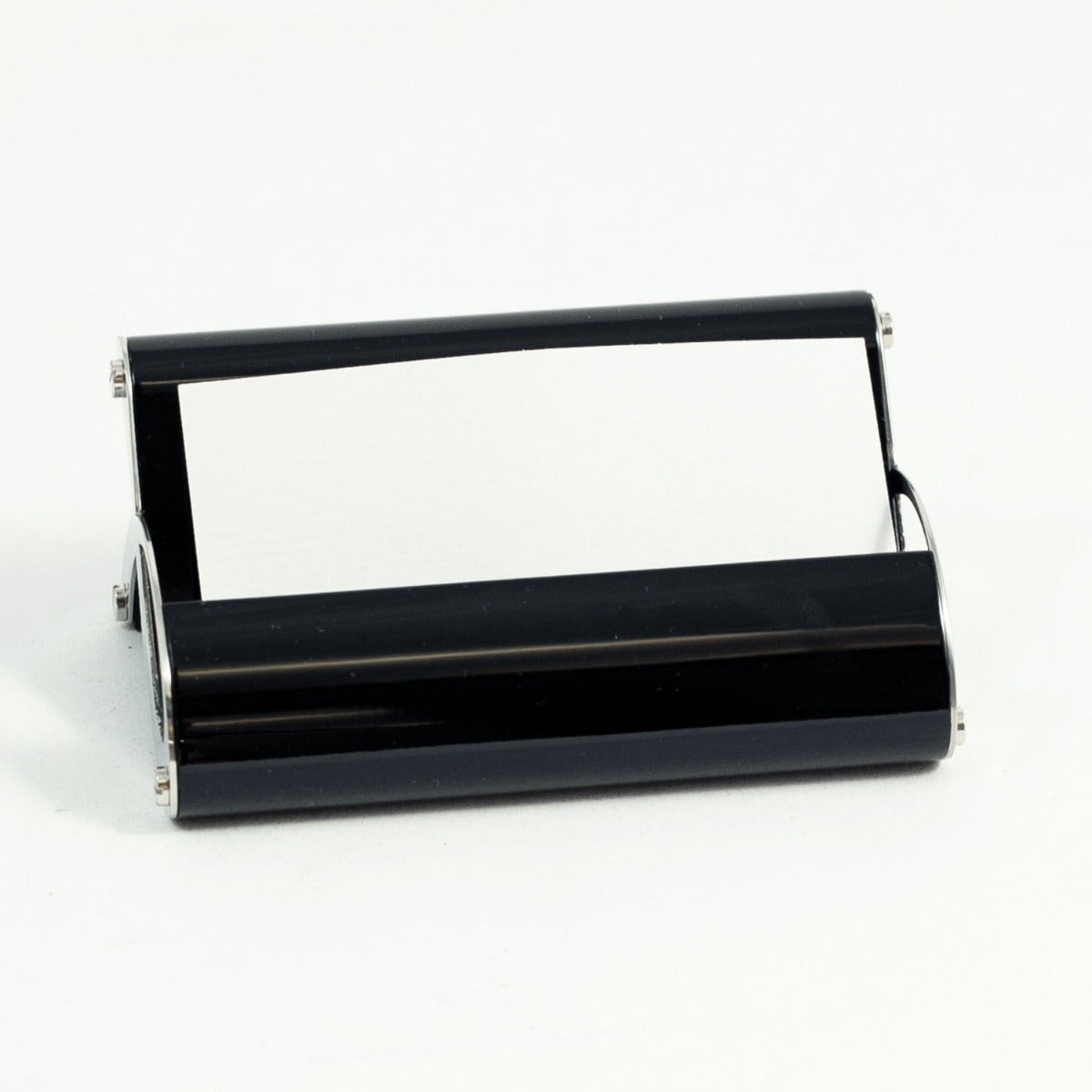Stainless Steel Business Card Holder with Black Enamel Finish