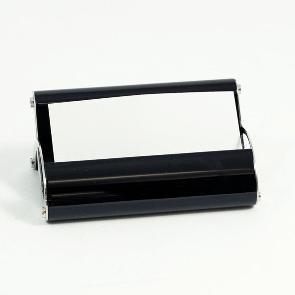 Stainless Steel Business Card Holder with Black Enamel Finish
