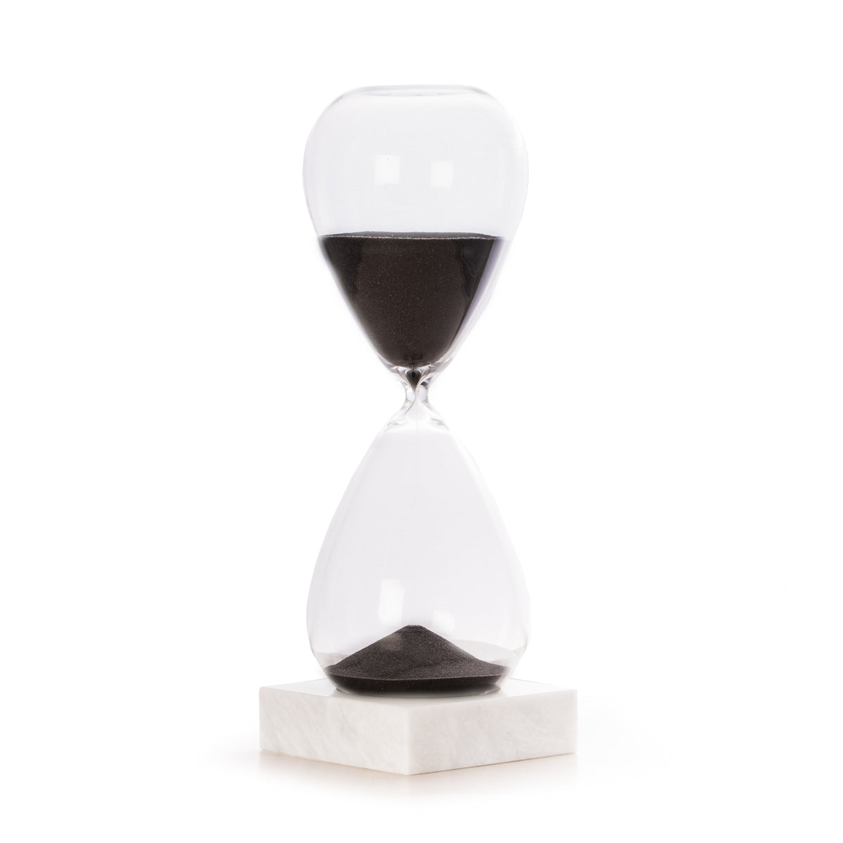90 Minute Hourglass Sand Timer on Marble Base, Black Sand