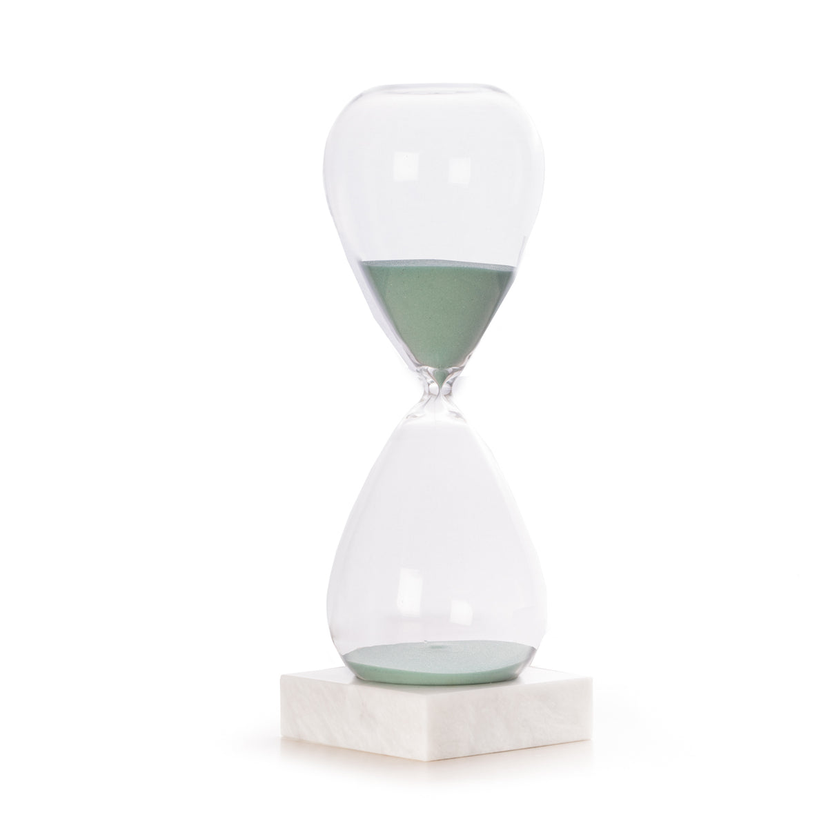 90 Minute Hourglass Sand Timer on Marble Base, Light Blue Sand