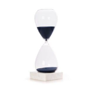 90 Minute Hourglass Sand Timer on Marble Base, Navy Sand