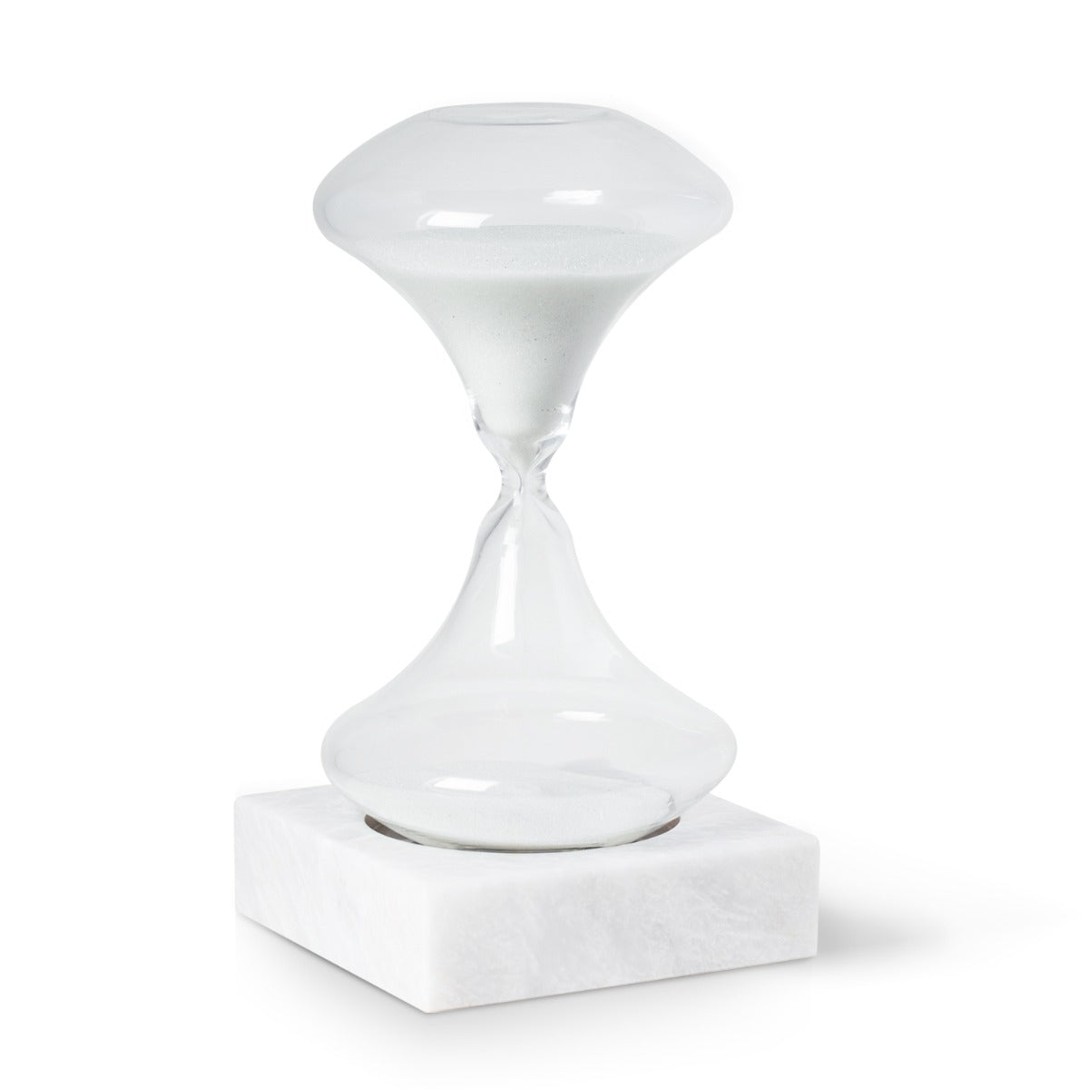 Luna 45 minute Art Deco Hourglass on White Marble Base