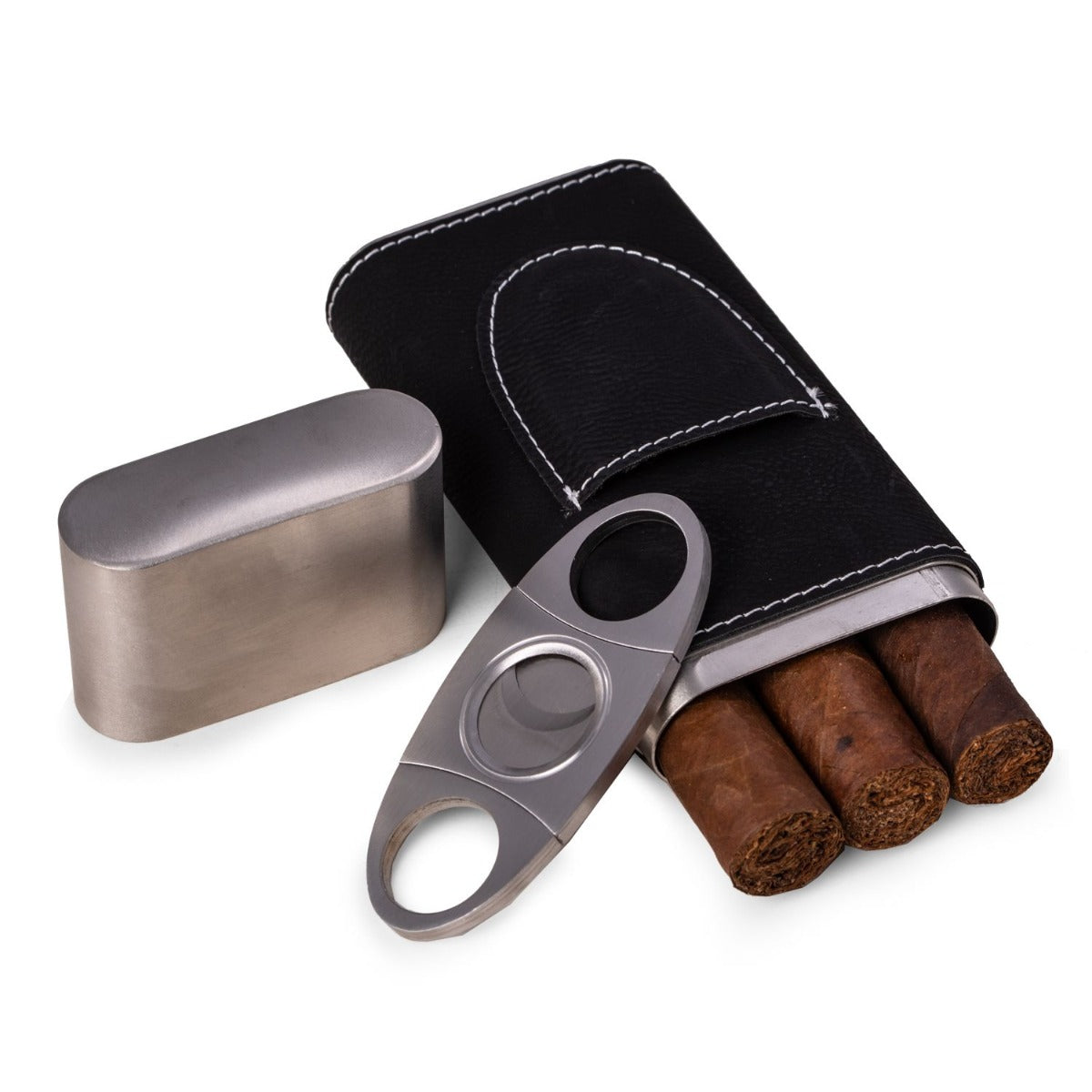 Harrison Black Leather Cigar Case