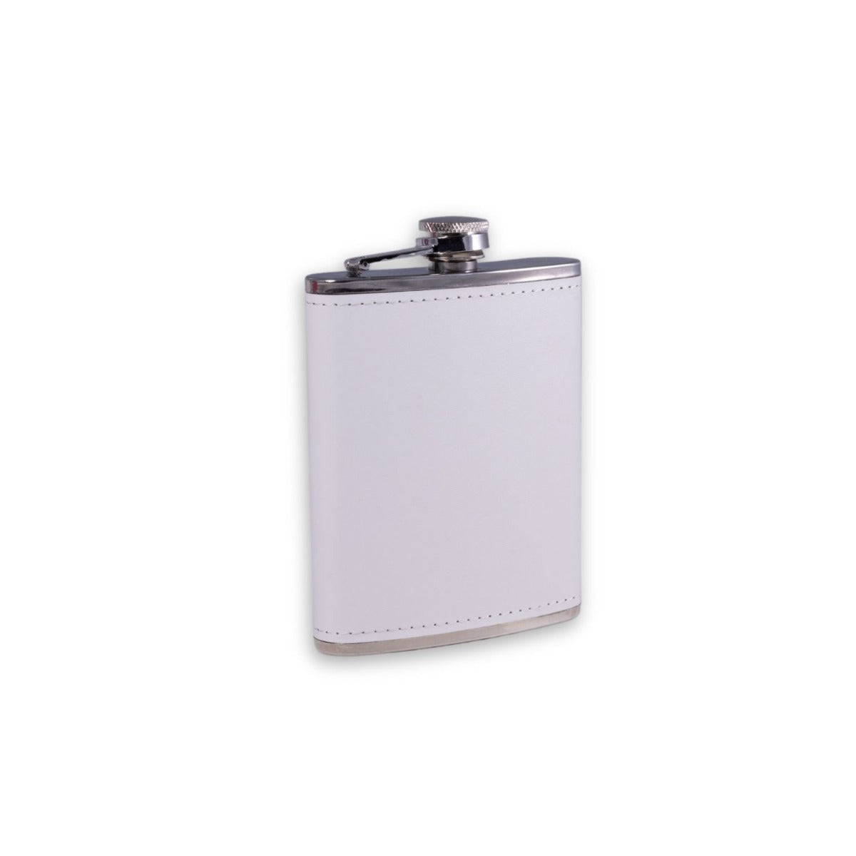 Victoria 6oz Leather Flask in white
