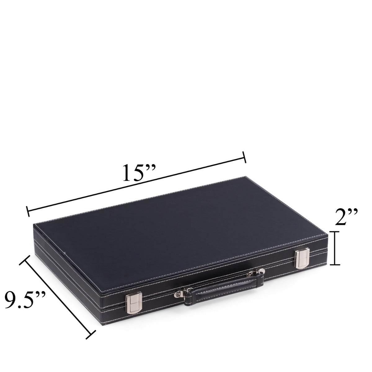 Logan Black Leatherette 15" Backgammon Set