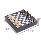 Evan Black Lacquered Wood Multi Game Set