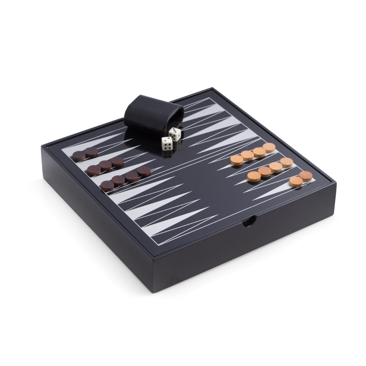 Evan Black Lacquered Wood Multi Game Set