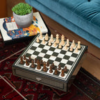 Nolan Carbon Fiber & Mother of Pearl Design Chess Set