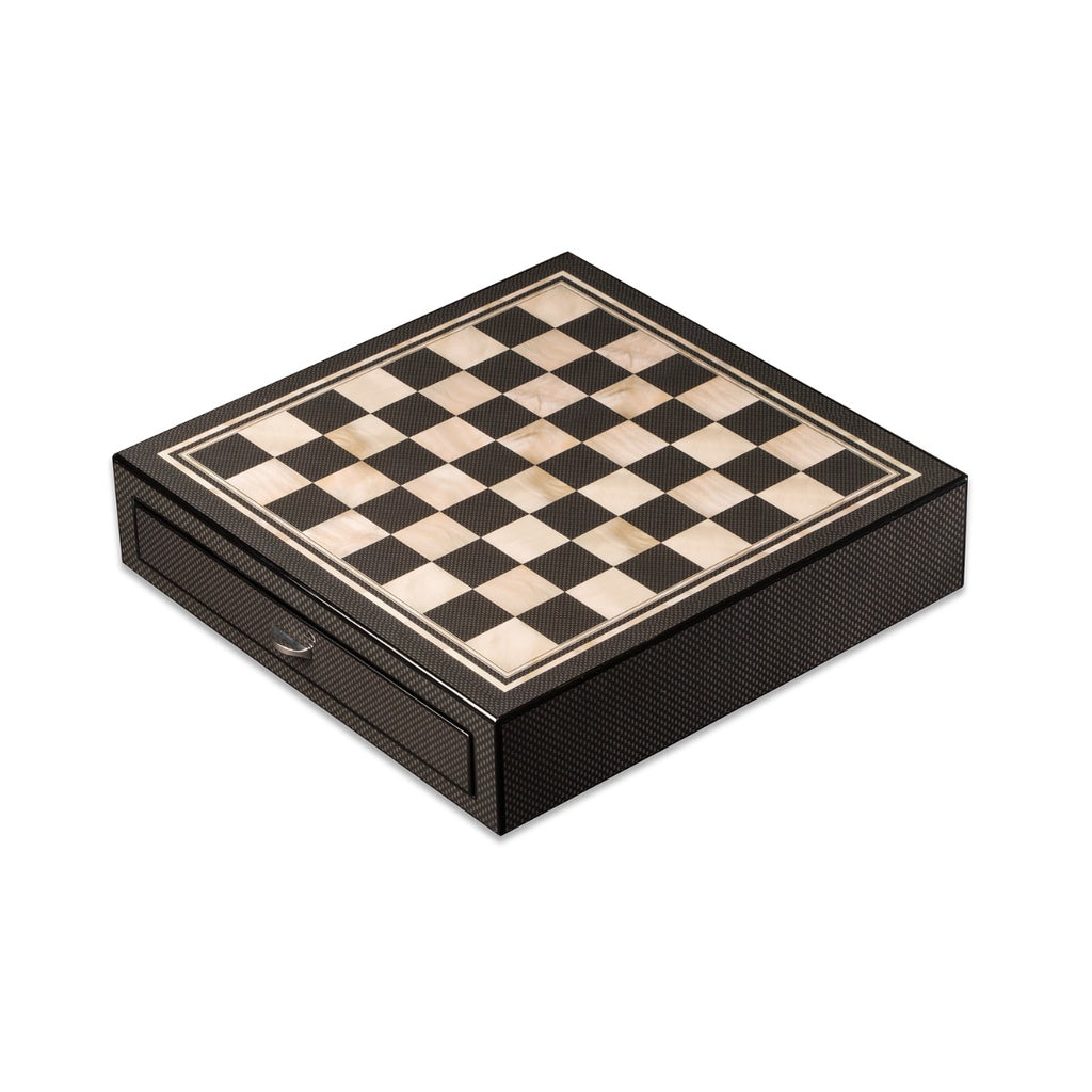 Nolan Carbon Fiber & Mother of Pearl Design Chess Set