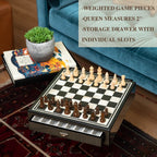 Nolan Carbon Fiber & Mother of Pearl Design Chess Set