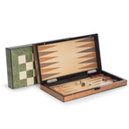Harrison Brown Inlaid  Wood Backgammon & Chess Set